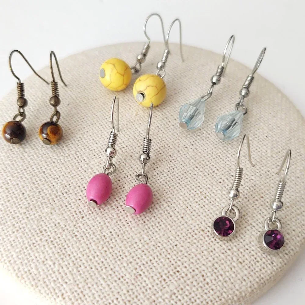 5 pair bundle small dangle earrings